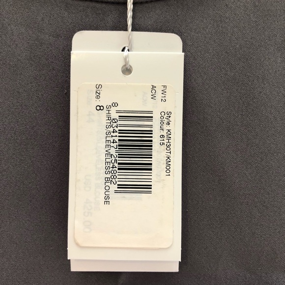 NWT Armani Collezioni gray/purple tank silk size zip sleeveless blouse top sz 8 - Picture 4 of 9